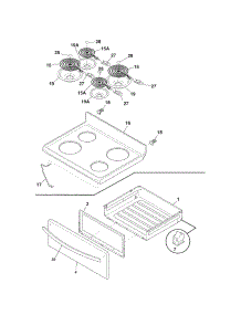 Top / Drawer parts for Kenmore Range 790.90313014 (79090313014, 790 90313014) from AppliancePartsPros.com