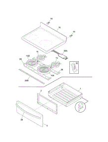 Top / Drawer parts for Kenmore Range 790.92513211 (79092513211, 790 92513211) from AppliancePartsPros.com