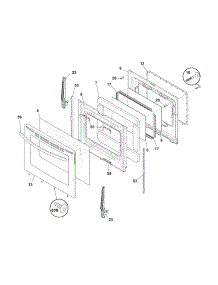 Door parts for Kenmore Range 790.92513211 (79092513211, 790 92513211) from AppliancePartsPros.com