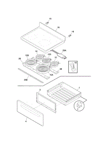 Top / Drawer parts for Kenmore Range 790.92402016 (79092402016, 790 92402016) from AppliancePartsPros.com