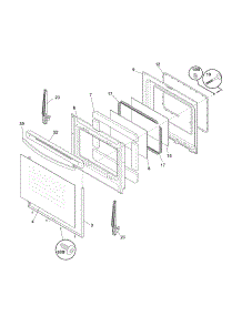 Door parts for Kenmore Range 790.92402016 (79092402016, 790 92402016) from AppliancePartsPros.com
