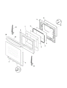 Door parts for Kenmore Range 790.72909015 (79072909015, 790 72909015) from AppliancePartsPros.com