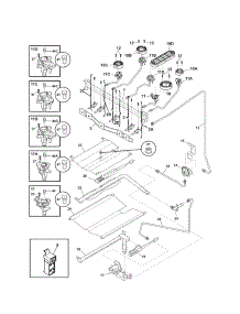 Burner parts for Kenmore Range 790.72319015 (79072319015, 790 72319015) from AppliancePartsPros.com