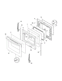 Door parts for Kenmore Range 790.72603013 (79072603013, 790 72603013) from AppliancePartsPros.com