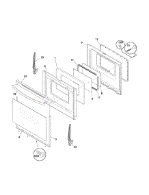 Door parts for Kenmore Range 790.72302012 (79072302012, 790 72302012) from AppliancePartsPros.com