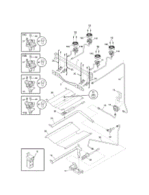 Burner parts for Kenmore Range 790.72302012 (79072302012, 790 72302012) from AppliancePartsPros.com