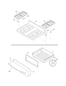 Top / Drawer parts for Kenmore Range 790.72403013 (79072403013, 790 72403013) from AppliancePartsPros.com