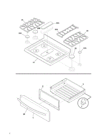 Top / Drawer parts for Kenmore Range 790.72713212 (79072713212, 790 72713212) from AppliancePartsPros.com