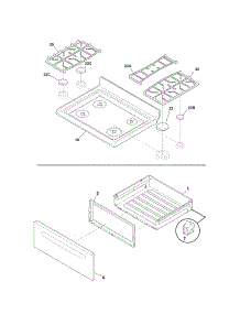 Top / Drawer parts for Kenmore Range 790.72602012 (79072602012, 790 72602012) from AppliancePartsPros.com