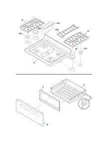 Top / Drawer parts for Kenmore Range 790.72719211 (79072719211, 790 72719211) from AppliancePartsPros.com