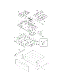 Top / Drawer parts for Kenmore Range 790.36932905 (79036932905, 790 36932905) from AppliancePartsPros.com