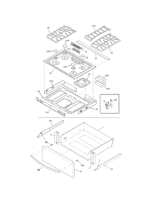 Top / Drawer parts for Kenmore Range 790.36933905 (79036933905, 790 36933905) from AppliancePartsPros.com