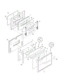 Door parts for Kenmore Range 790.90102207 (79090102207, 790 90102207) from AppliancePartsPros.com