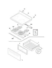 Top / Drawer parts for Kenmore Range 790.92519210 (79092519210, 790 92519210) from AppliancePartsPros.com