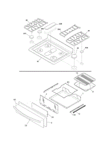 Top / Drawer parts for Kenmore Range 790.70613210 (79070613210, 790 70613210) from AppliancePartsPros.com