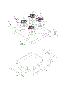 Top / Drawer parts for Kenmore Range 790.90102206 (79090102206, 790 90102206) from AppliancePartsPros.com
