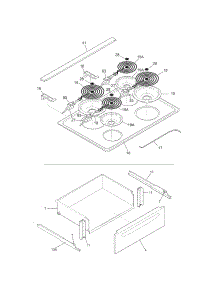 Top / Drawer parts for Kenmore Range 790.46769905 (79046769905, 790 46769905) from AppliancePartsPros.com