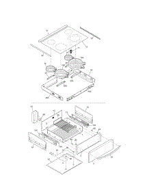 Top / Drawer parts for Kenmore Range 790.46899904 (79046899904, 790 46899904) from AppliancePartsPros.com