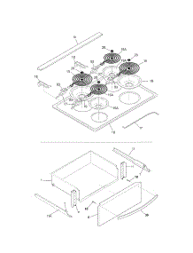 Top / Drawer parts for Kenmore Range 790.46763904 (79046763904, 790 46763904) from AppliancePartsPros.com