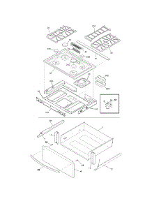 Main Top / Drawer parts for Kenmore Range 790.36933904 (79036933904, 790 36933904) from AppliancePartsPros.com