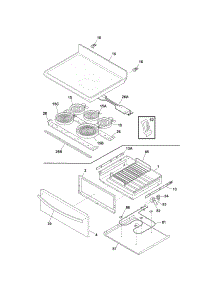 Top / Drawer parts for Kenmore Range 790.92903014 (79092903014, 790 92903014) from AppliancePartsPros.com