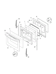 Door parts for Kenmore Range 790.92803014 (79092803014, 790 92803014) from AppliancePartsPros.com