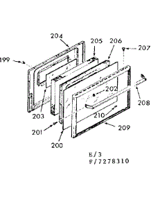 Oven Door Section parts for Kenmore Range 911.7278310 (9117278310, 911 7278310) from AppliancePartsPros.com