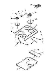 Main Top Section parts for Kenmore Range 911.9368410 (9119368410, 911 9368410) from AppliancePartsPros.com