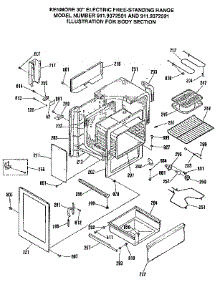Body Section parts for Kenmore Range 911.9372991 (9119372991, 911 9372991) from AppliancePartsPros.com
