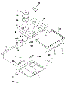 Main Top Section parts for Kenmore Range 911.9372990 (9119372990, 911 9372990) from AppliancePartsPros.com