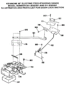 Door Lock Section parts for Kenmore Range 911.9592591 (9119592591, 911 9592591) from AppliancePartsPros.com