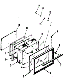 Oven Door Section parts for Kenmore Range 911.9328810 (9119328810, 911 9328810) from AppliancePartsPros.com