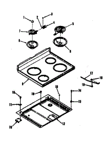 Main Top Section parts for Kenmore Range 911.9328810 (9119328810, 911 9328810) from AppliancePartsPros.com