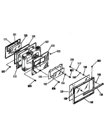 Oven Door Section parts for Kenmore Range 911.3672992 (9113672992, 911 3672992) from AppliancePartsPros.com