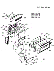 Oven Door Section parts for Kenmore Range 103.9357100 (1039357100, 103 9357100) from AppliancePartsPros.com
