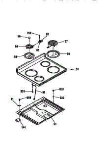 Maintop parts for Kenmore Range 911.92486790 (91192486790, 911 92486790) from AppliancePartsPros.com