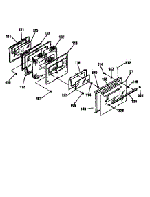 Door parts for Kenmore Range 911.92486790 (91192486790, 911 92486790) from AppliancePartsPros.com