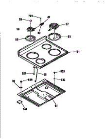 Maintop parts for Kenmore Range 911.92485790 (91192485790, 911 92485790) from AppliancePartsPros.com