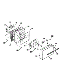 Oven Door Section parts for Kenmore Range 911.4554591 (9114554591, 911 4554591) from AppliancePartsPros.com