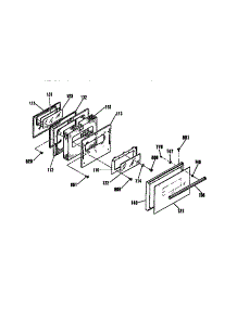 Oven Door Section parts for Kenmore Range 911.4554990 (9114554990, 911 4554990) from AppliancePartsPros.com