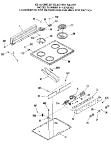 Main Top Section parts for Kenmore Range 911.6208812 (9116208812, 911 6208812) from AppliancePartsPros.com