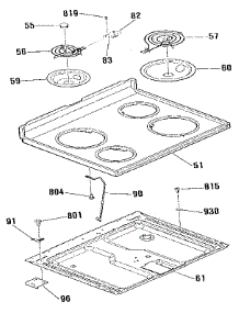 Main Top Section parts for Kenmore Range 911.6429182 (9116429182, 911 6429182) from AppliancePartsPros.com