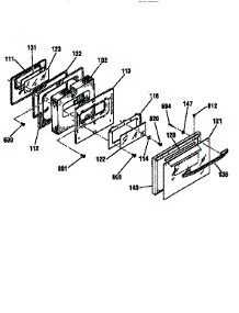 Door parts for Kenmore Range 911.94486790 (91194486790, 911 94486790) from AppliancePartsPros.com