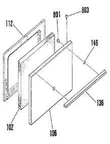 Oven Door Sections parts for Kenmore Range 911.4622190 (9114622190, 911 4622190) from AppliancePartsPros.com