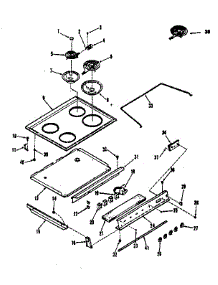 Main Top Section parts for Kenmore Range 911.4628810 (9114628810, 911 4628810) from AppliancePartsPros.com