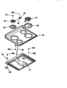 Main Top Section parts for Kenmore Range 911.94381790 (91194381790, 911 94381790) from AppliancePartsPros.com