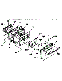 Door parts for Kenmore Range 911.95979790 (91195979790, 911 95979790) from AppliancePartsPros.com