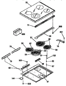 Maintop parts for Kenmore Range 911.95979790 (91195979790, 911 95979790) from AppliancePartsPros.com