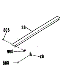 Optional Rear Main Top Filler 8028790 parts for Kenmore Range 911.4674591 (9114674591, 911 4674591) from AppliancePartsPros.com