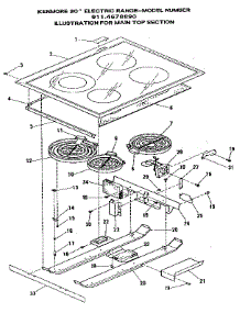 Main Top Section parts for Kenmore Range 911.4678811 (9114678811, 911 4678811) from AppliancePartsPros.com